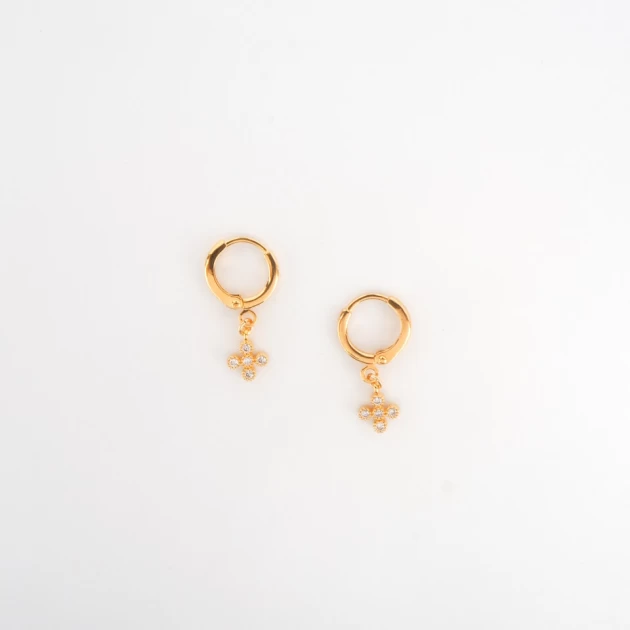 Croix gold hoop earrings -...