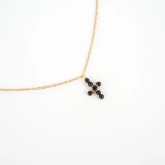 Maria black gold long necklace - LuckyTeam