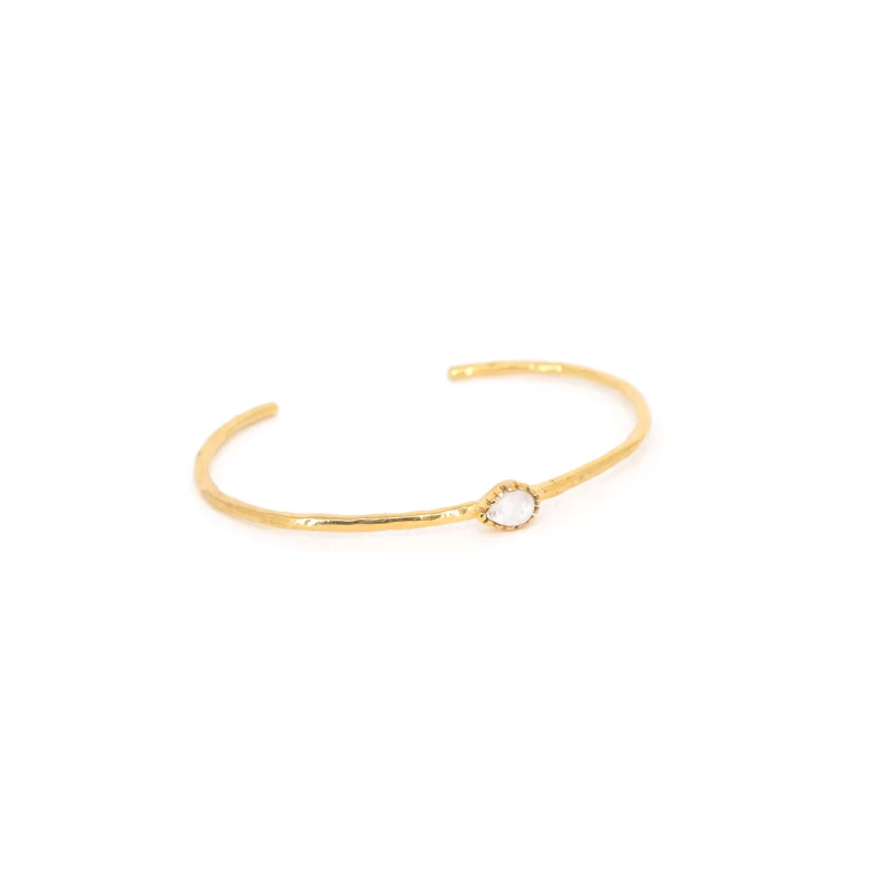 Precious drop opal gold bangle bracelet - LuckyTeam