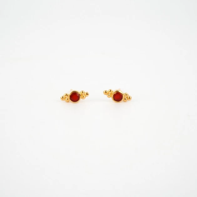 Briana red gold ear studs -...