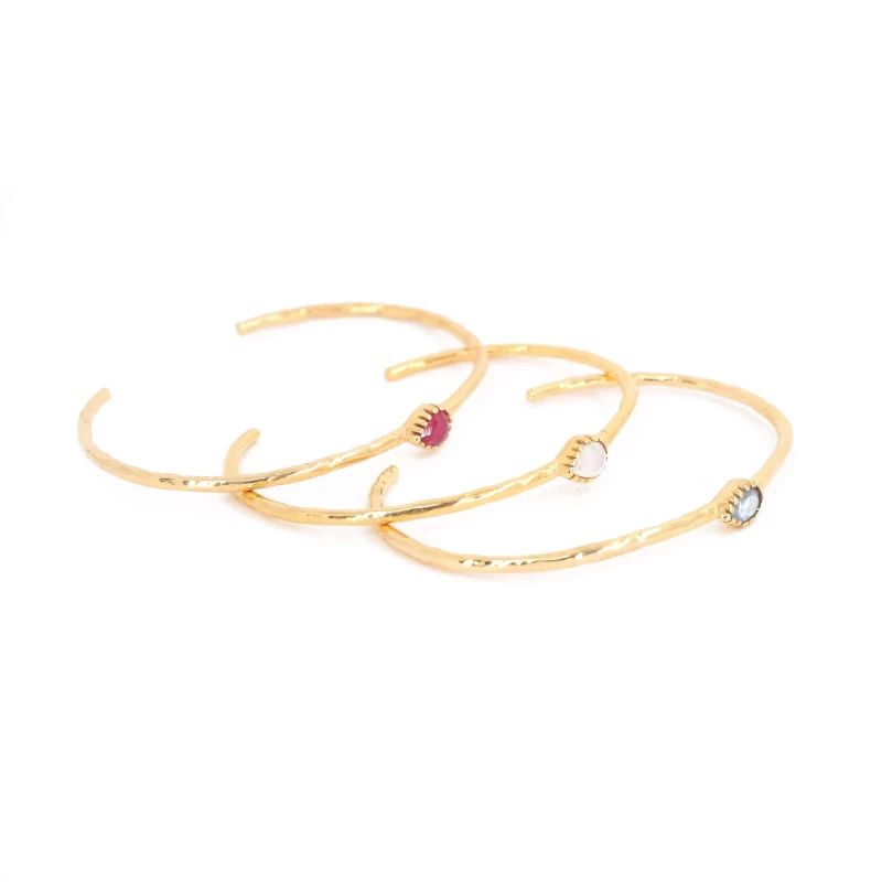Precious drop opal gold bangle bracelet - LuckyTeam