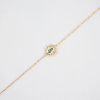 Sun blue gold bracelet - Pomme Cannelle