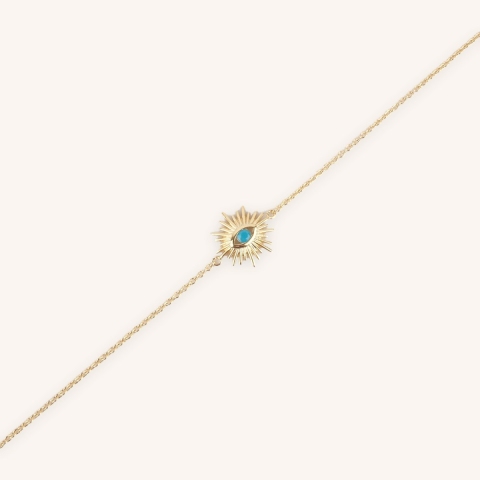 Sun blue gold bracelet - Pomme Cannelle
