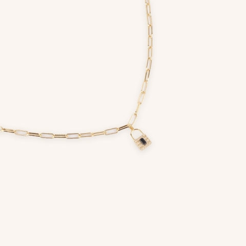 Collier cadenas en plaqué or - Pomme Cannelle