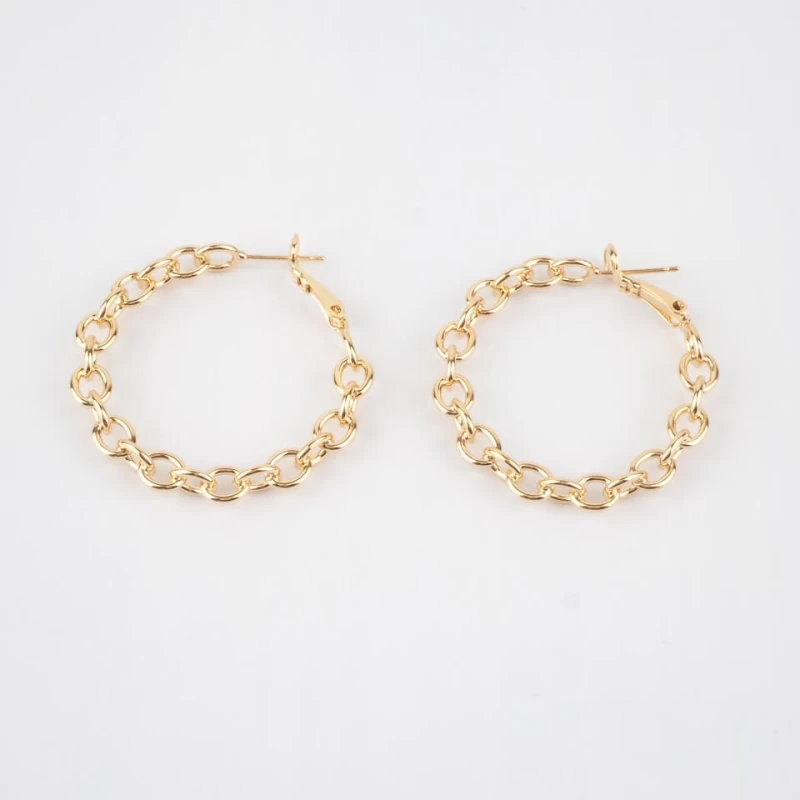Chain gold hoops earrings - Pomme Cannelle