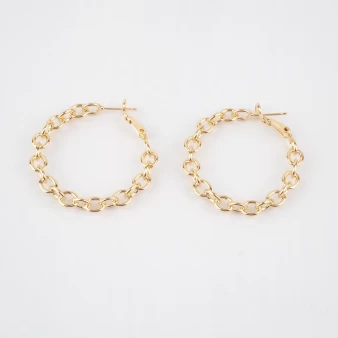 Chain gold hoops earrings -...