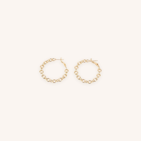 Boucles d'oreilles créoles Chain plaqué or - Pomme Cannelle
