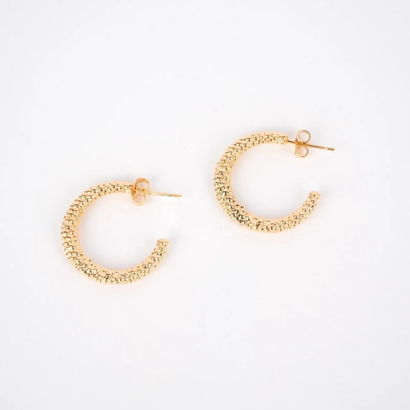 Mina gold hoops earrings - Pomme Cannelle