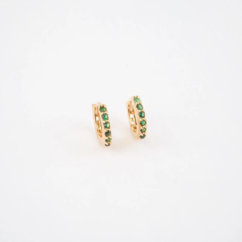 Jade gold hoops earrings - Pomme Cannelle