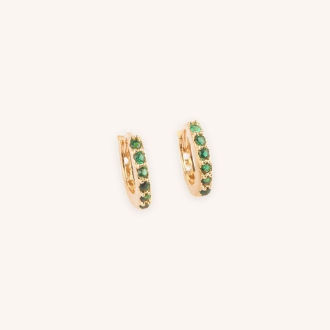 Jade gold hoops earrings - Pomme Cannelle