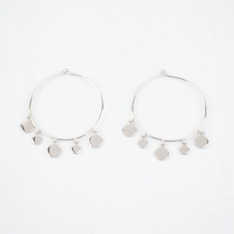 Lyna silver hoops earrings - Pomme Cannelle