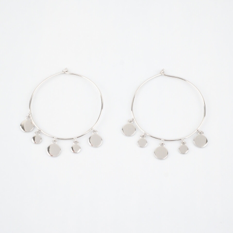 Boucles d'oreilles créoles Lyna argent - Pomme Cannelle