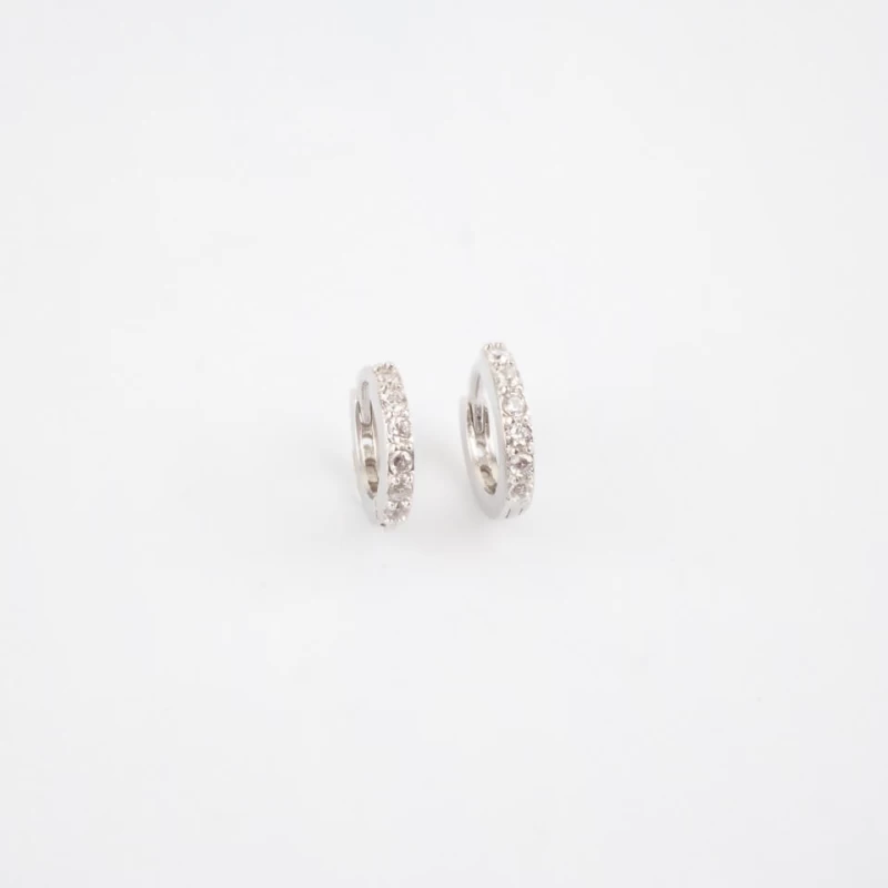 Jade silver hoops earrings - Pomme Cannelle