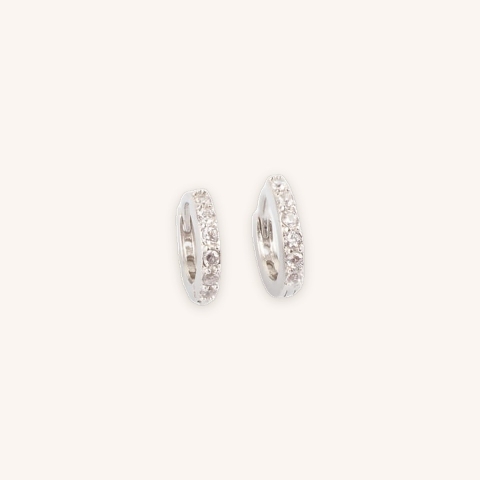 Jade silver hoops earrings - Pomme Cannelle