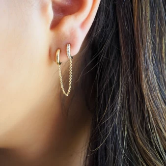 June gold hoops earrings - Pomme Cannelle
