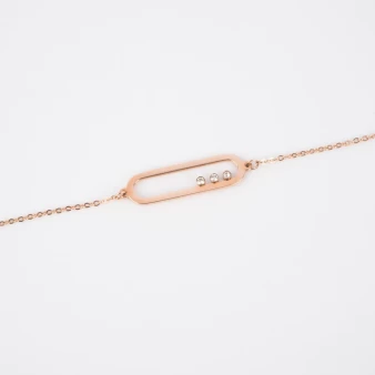 Oval bracelet 3 oxides in pink steel - Zag Bijoux