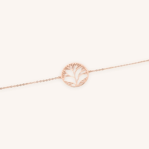 Bracelet arbre de vie en acier rose - Zag Bijoux