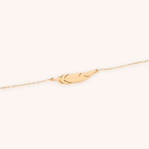 Bracelet plume en acier jaune - Zag Bijoux