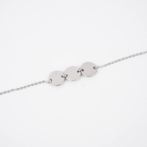 Bracelet 3 pastilles en acier - Zag Bijoux