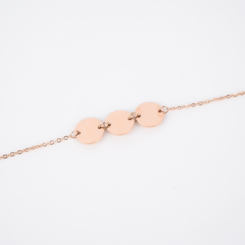 Bracelet 3 pastilles en acier rose - Zag Bijoux