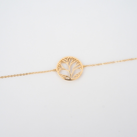 Bracelet arbre de vie en acier jaune - Zag Bijoux