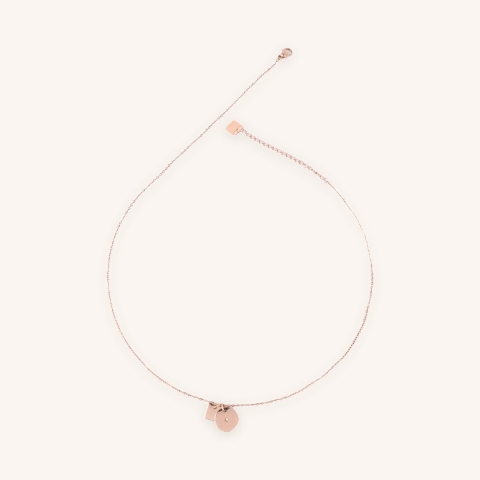 Collier pastille étoilée en acier rose - Zag Bijoux