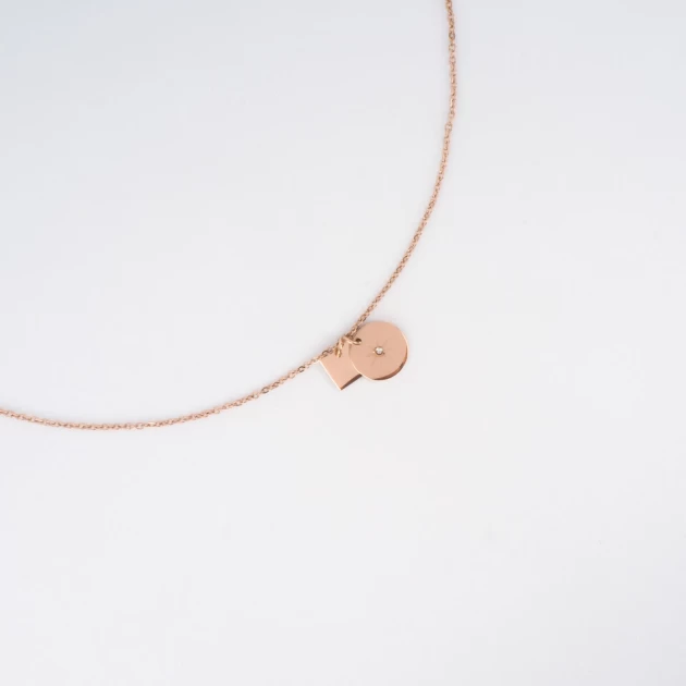 Star rose gold necklace -...