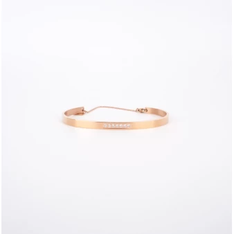Sparkle chained rose gold bangle - Zag Bijoux