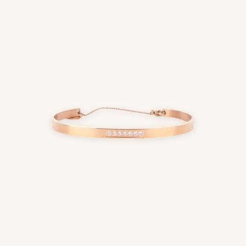 Sparkle chained rose gold bangle - Zag Bijoux