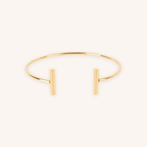 Bracelet jonc T en acier jaune - Zag Bijoux