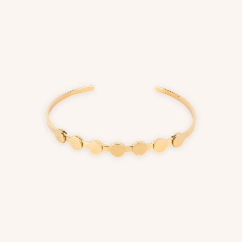 Jonc pastilles en acier jaune - Zag Bijoux