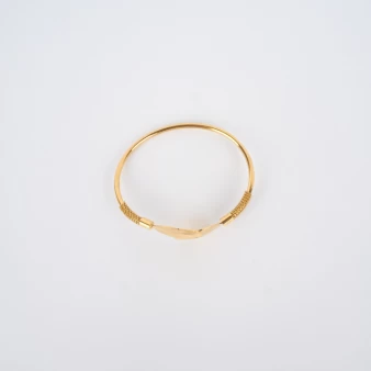 Double feather gold bangle bracelet - Zag Bijoux