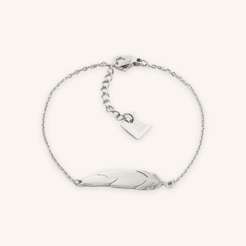 Bracelet plume en acier - Zag Bijoux
