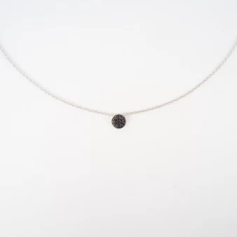 Shiny black silver necklace...