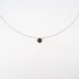Shiny black silver necklace - Pomme Cannelle