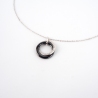 Collier céramica noir en argent - Pomme Cannelle