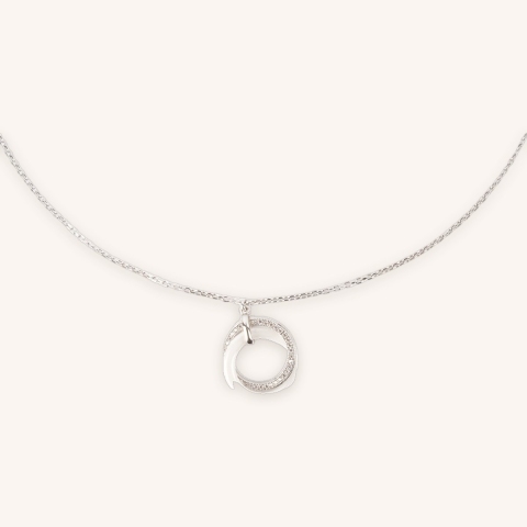 White ceramic silver necklace - Pomme Cannelle