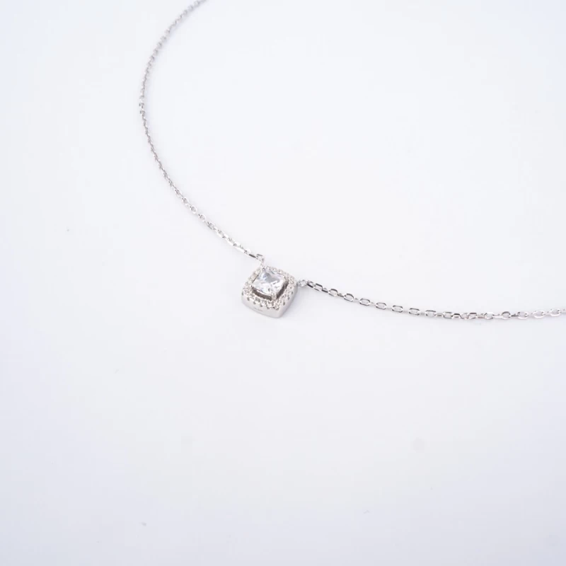 Classico square silver necklace - Pomme Cannelle
