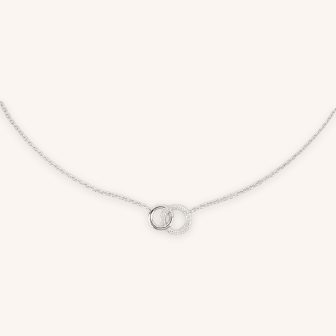 Linked silver rings necklace - Pomme Cannelle