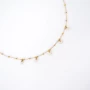 White agate cluster necklace gold steel - Zag Bijoux