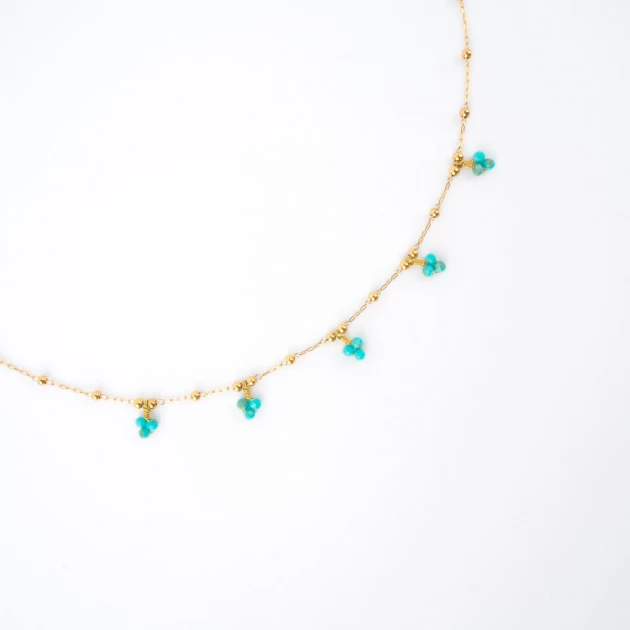 Collier grappes turquoise...