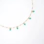 Turquoise cluster necklace gold steel - Zag Bijoux