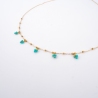 Collier grappes turquoise en acier or jaune - Zag Bijoux