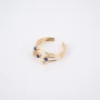 Lapis lazuli stone ring in gold steel - Zag Bijoux