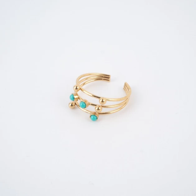Turquoise stone ring in...