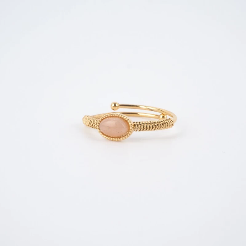 Oval stone heliolite gold ring - Zag Bijoux Oval stone heliolite gold ring - Zag Bijoux