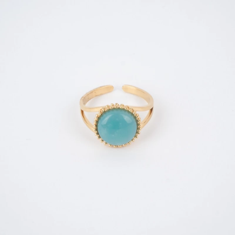 Amazonite pastille gold ring - Zag Bijoux Amazonite pastille gold ring - Zag Bijoux