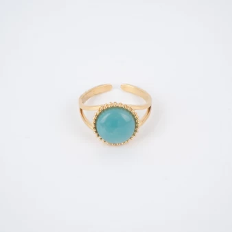 Amazonite pastille gold ring - Zag Bijoux