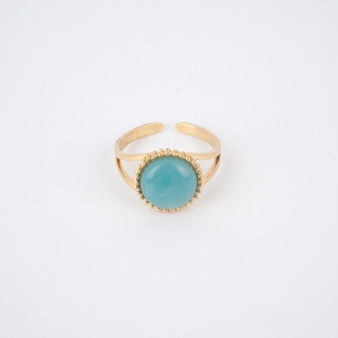 Amazonite pastille gold ring - Zag Bijoux
