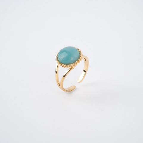 Amazonite pastille gold ring - Zag Bijoux